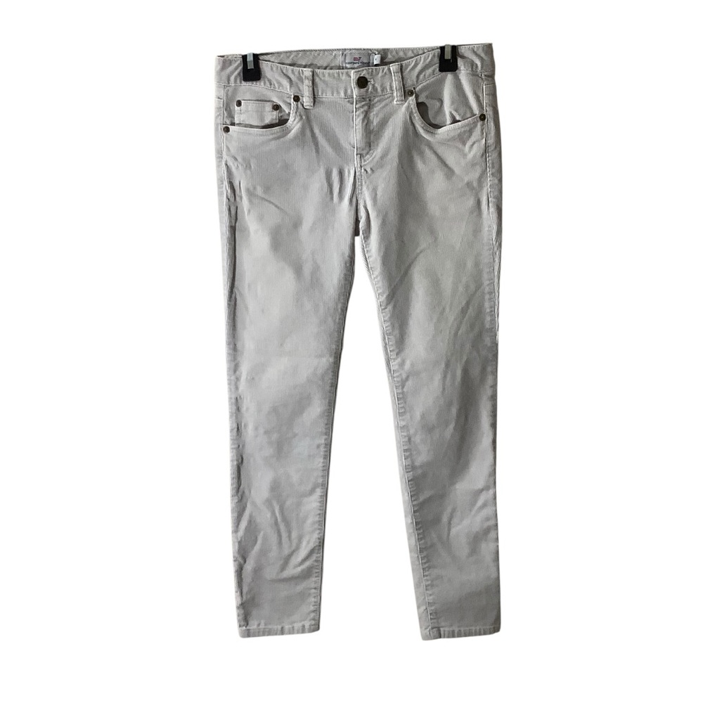 Vineyard Vines Women's Light Gray Corduroy Skinny Pants